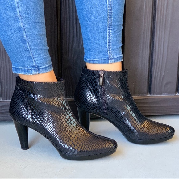 Anthropologie Shoes - Black Embossed Ankle Boots